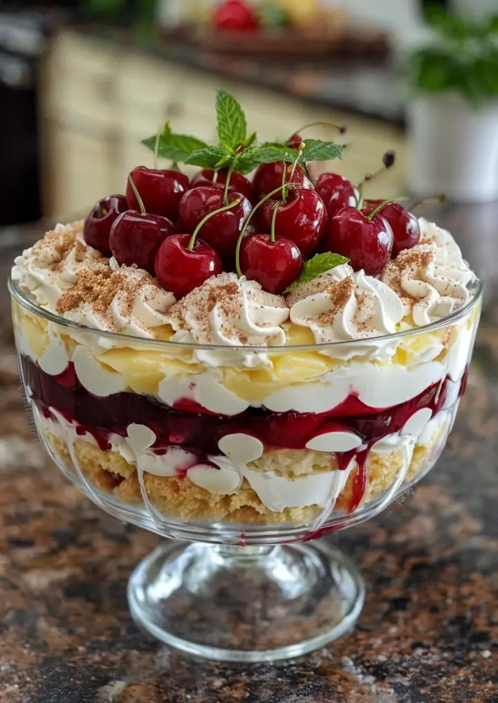 Indulge in a Zesty Cherry Lemon Trifle Delight Recipe