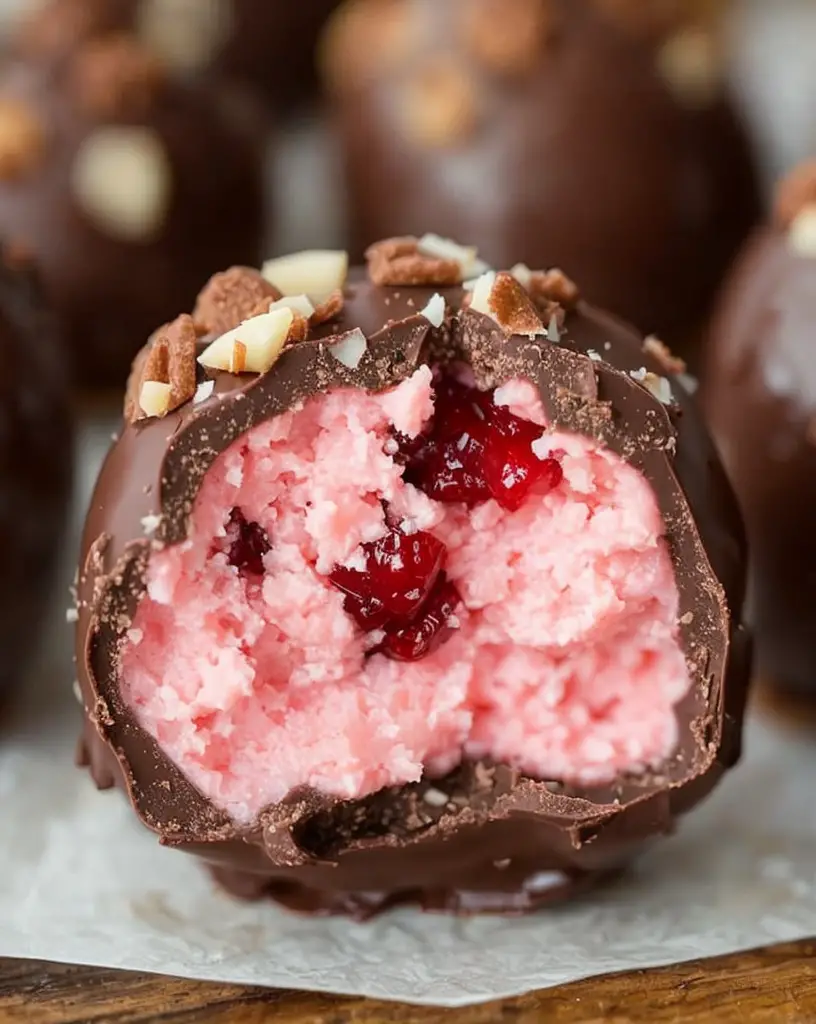 Easy Chocolate Maraschino Cherry Coconut Truffles – No-Bake Delight