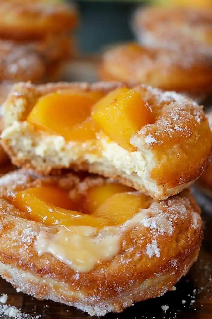 Indulge in Irresistible Classic Peach Cobbler Cheesecake Donuts Delight 🍩