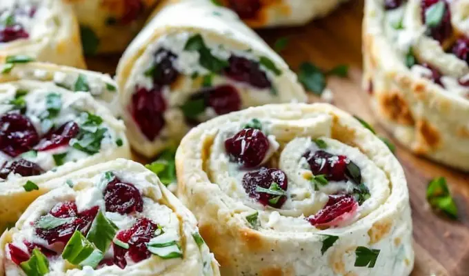 Easy Cranberry Feta Pinwheels with Cream Cheese (Ready in 30 Minutes)