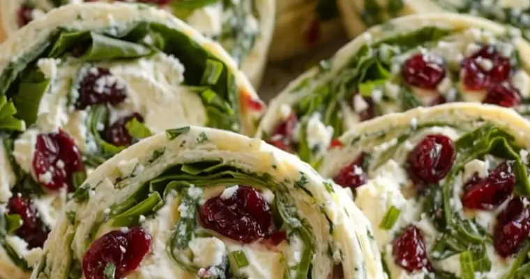 Quick Cranberry Feta Pinwheels with Cream Cheese Recipe – Ready in 30 Minutes