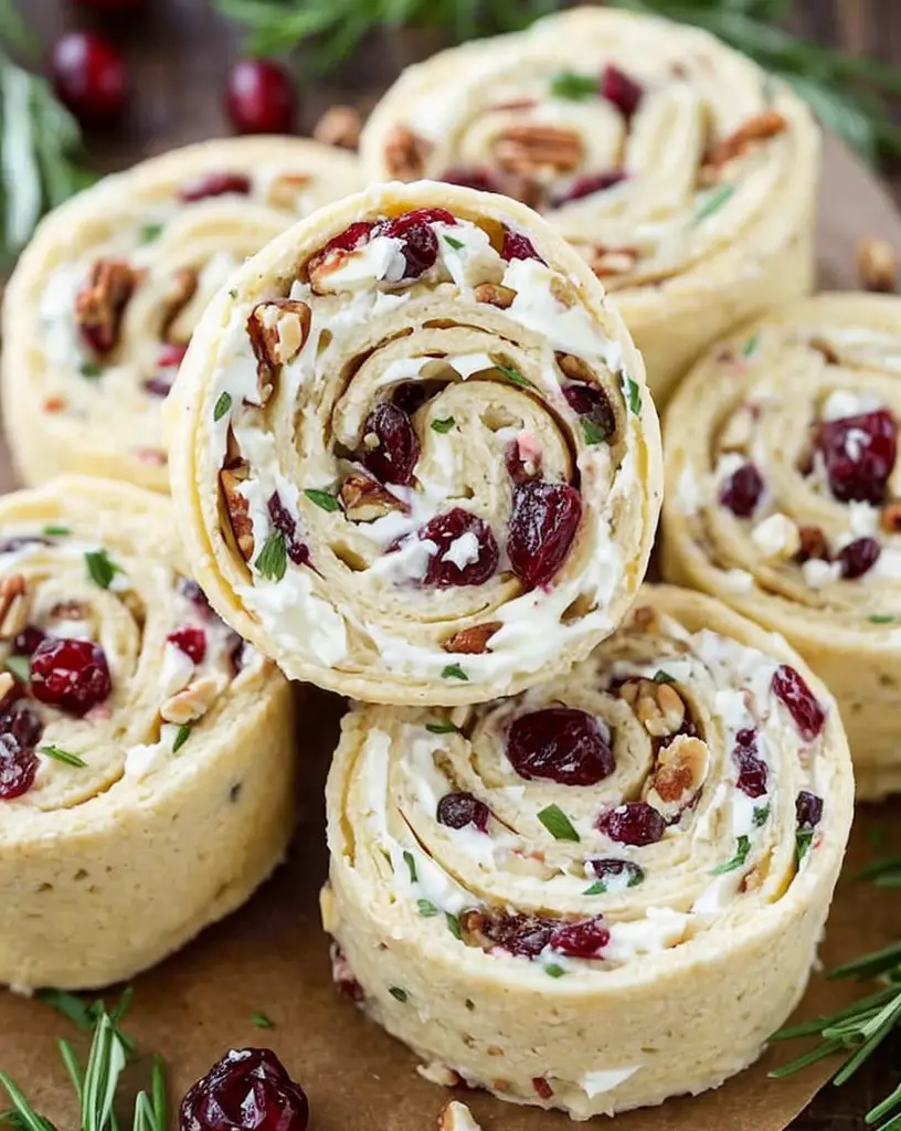 Easy Cranberry Pecan Cream Cheese Pinwheels – Ready in 30 Minutes