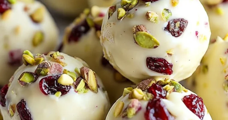 Indulge in Delicious Cranberry Pistachio White Chocolate Truffles