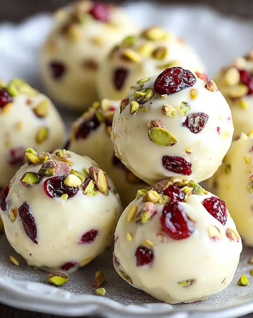 Indulge in Delicious Cranberry Pistachio White Chocolate Truffles