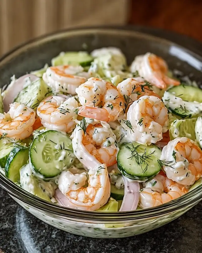 Refreshing Creamy Cucumber Shrimp Salad Recipe for Summer Delight