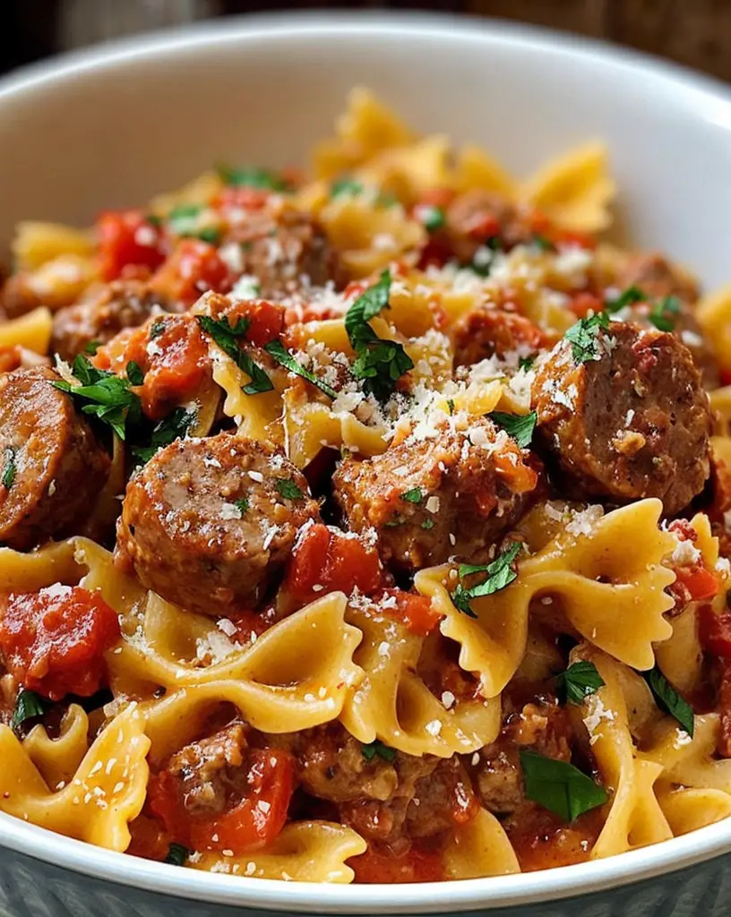 Creamy Italian Sausage with Bow Tie Pasta – Easy Weeknight Dinner