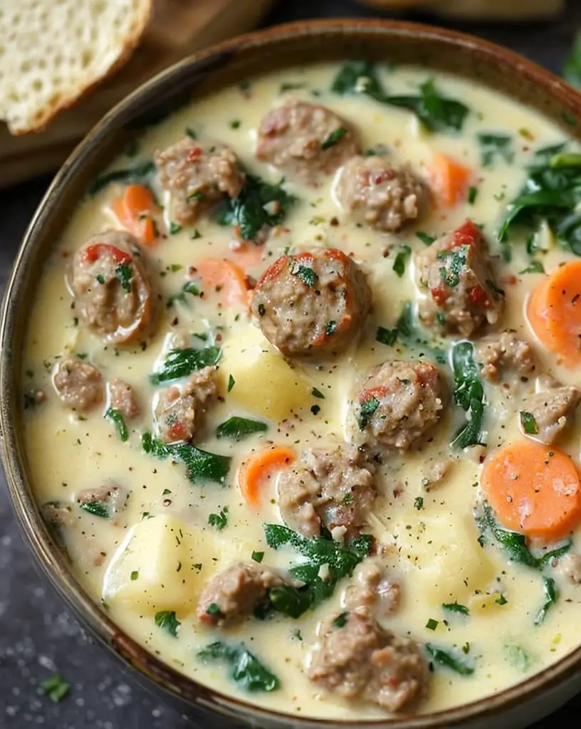 Creamy Parmesan Italian Sausage Soup – Easy Family Favorite