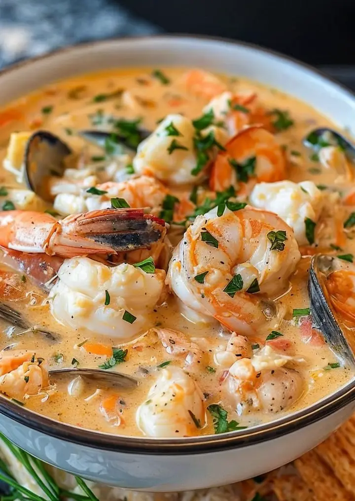 Creamy Seafood Chowder – Best Recipe for Seafood Lovers 🥣🦐