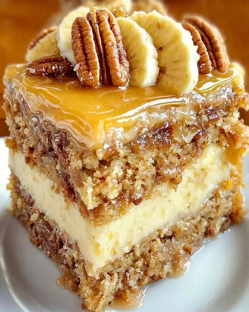 Decadent Caramel Banana Pecan Cake – The Ultimate Family Favorite