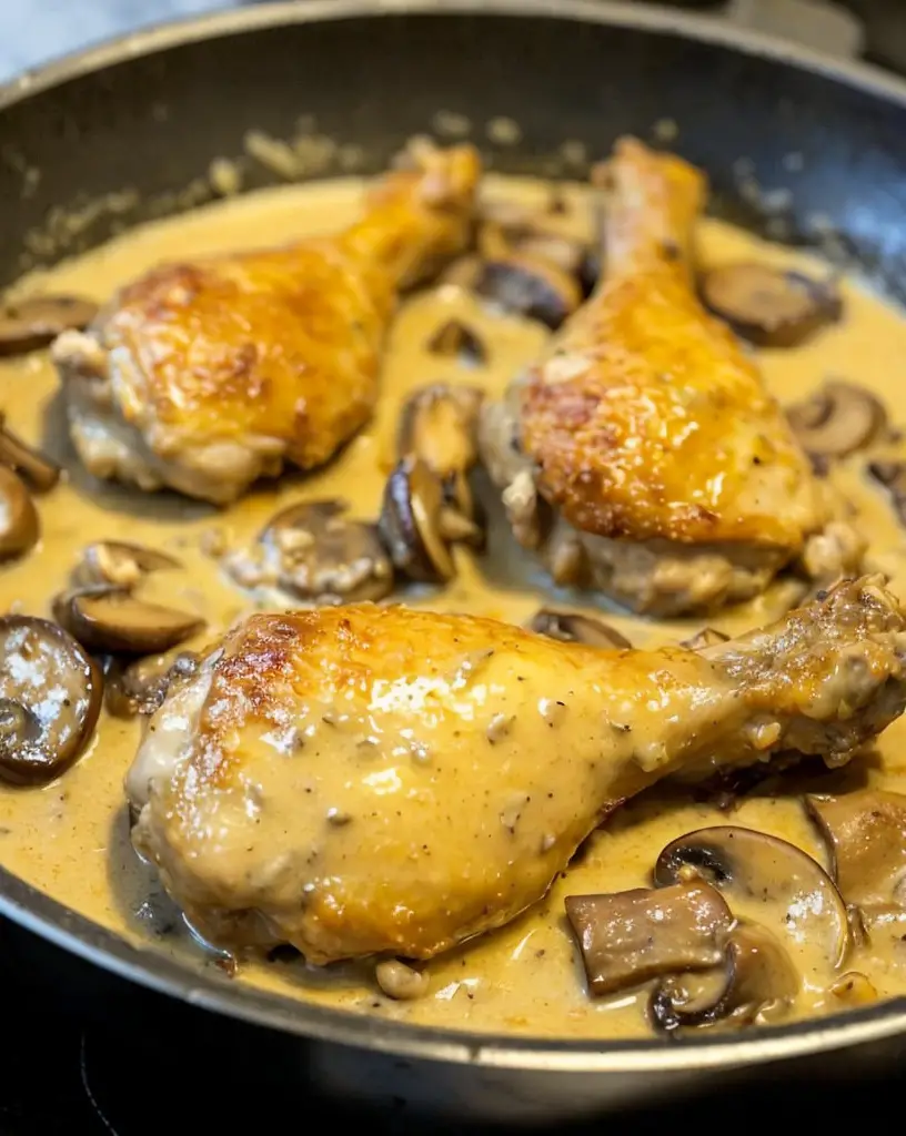 Deliciously Easy Chicken Legs with Creamy Mushroom Sauce Recipe