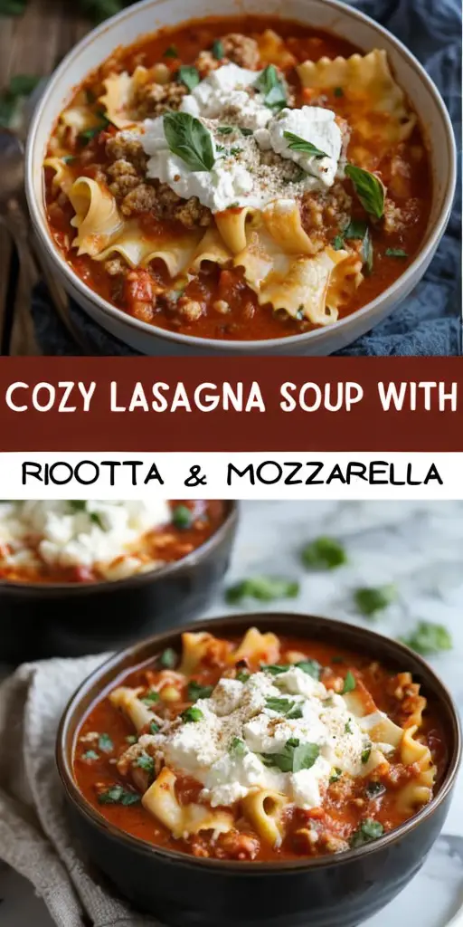 Easy Cozy Lasagna Soup with Ricotta – Ready in 30 Minutes