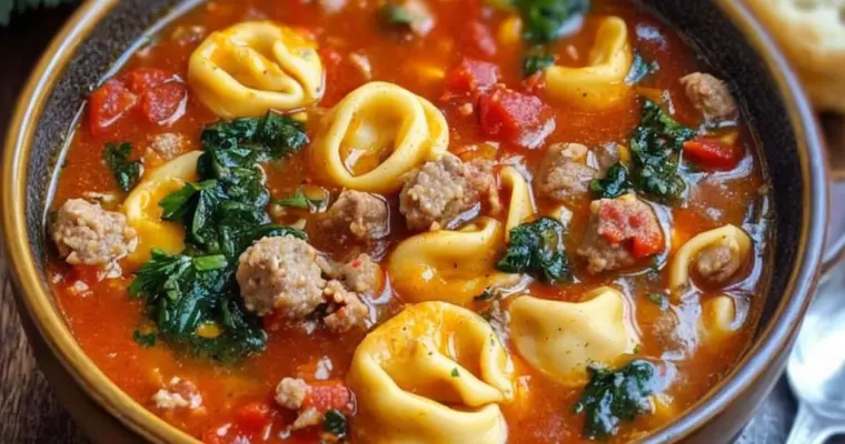 Easy Sausage and Tortellini Soup (Ready in 30 Minutes)