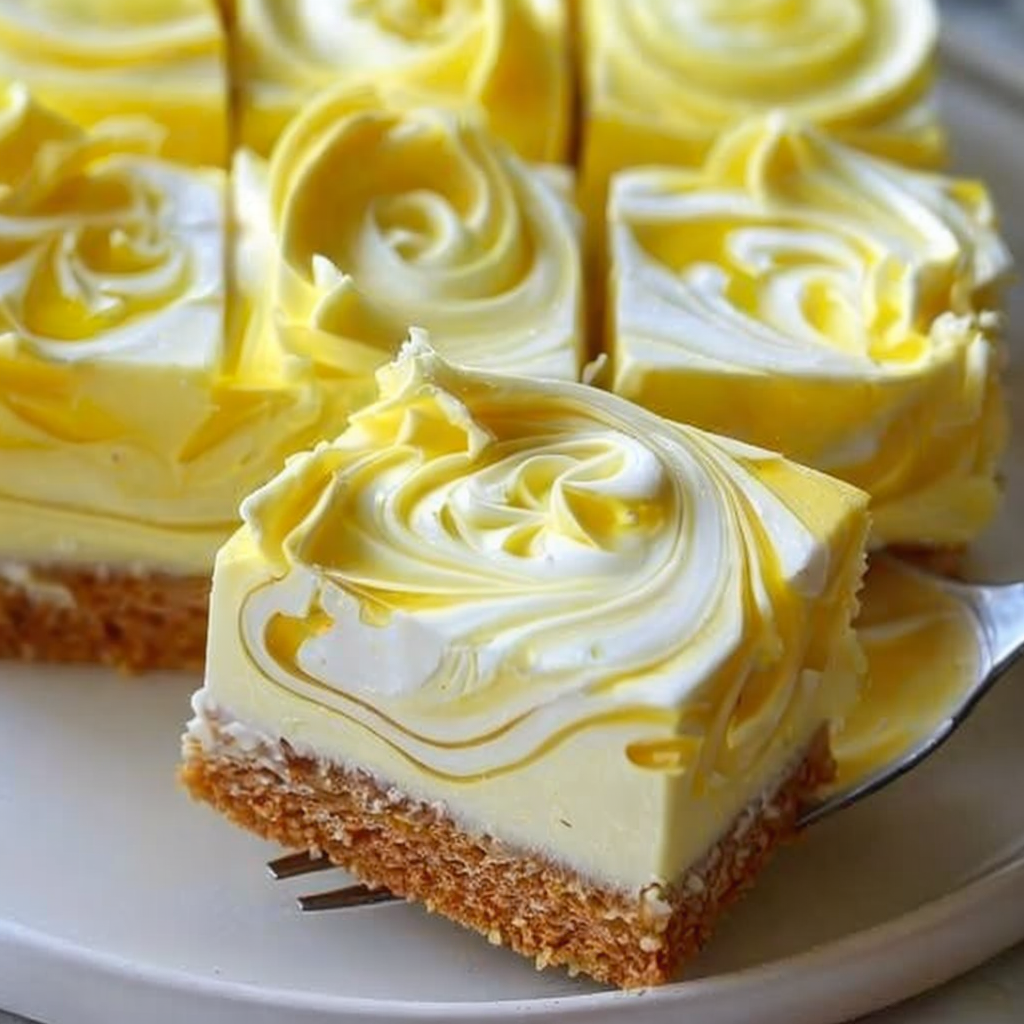 Irresistibly Creamy Lemon Marbled Cheesecake Bars Recipe to Impress