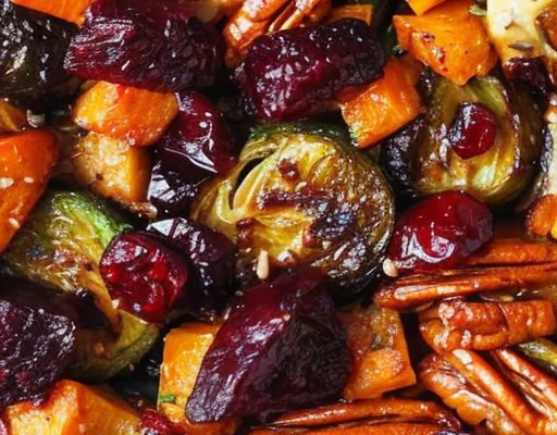 festive-roasted-vegetables-pecans-cranberries