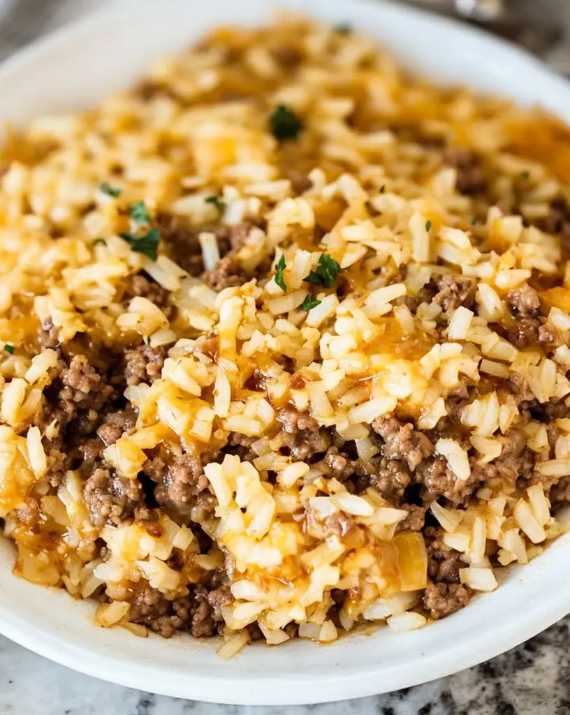 Easy French Onion Ground Beef and Rice Casserole: Family Favorite Recipe