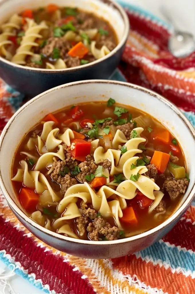 Savory Hamburger Noodle Soup Recipe – Comforting & Delicious!