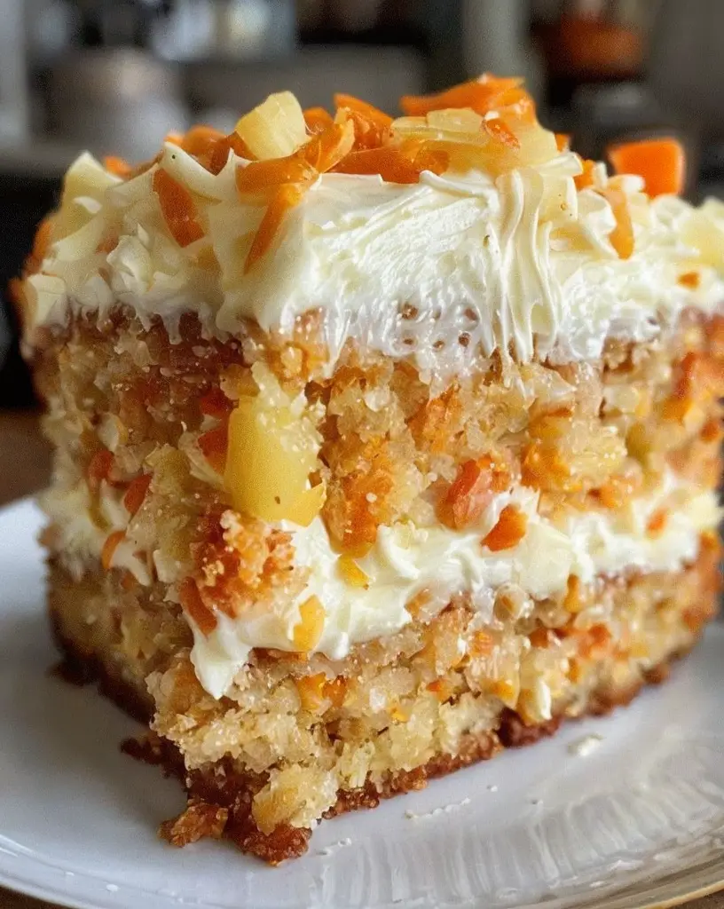 Indulge in a Tropical Hawaiian Pineapple Carrot Cream Cake Delight