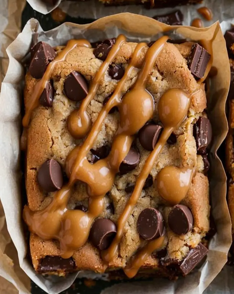 Homemade Salted Caramel Chocolate Chip Cookie Bars – Best Family Favorite