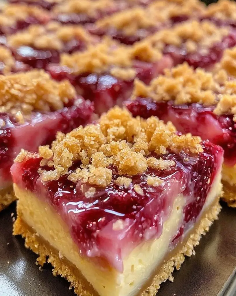 Delicious Lemon Raspberry Cheesecake Crunch Bars Recipe to Satisfy Sweet Cravings