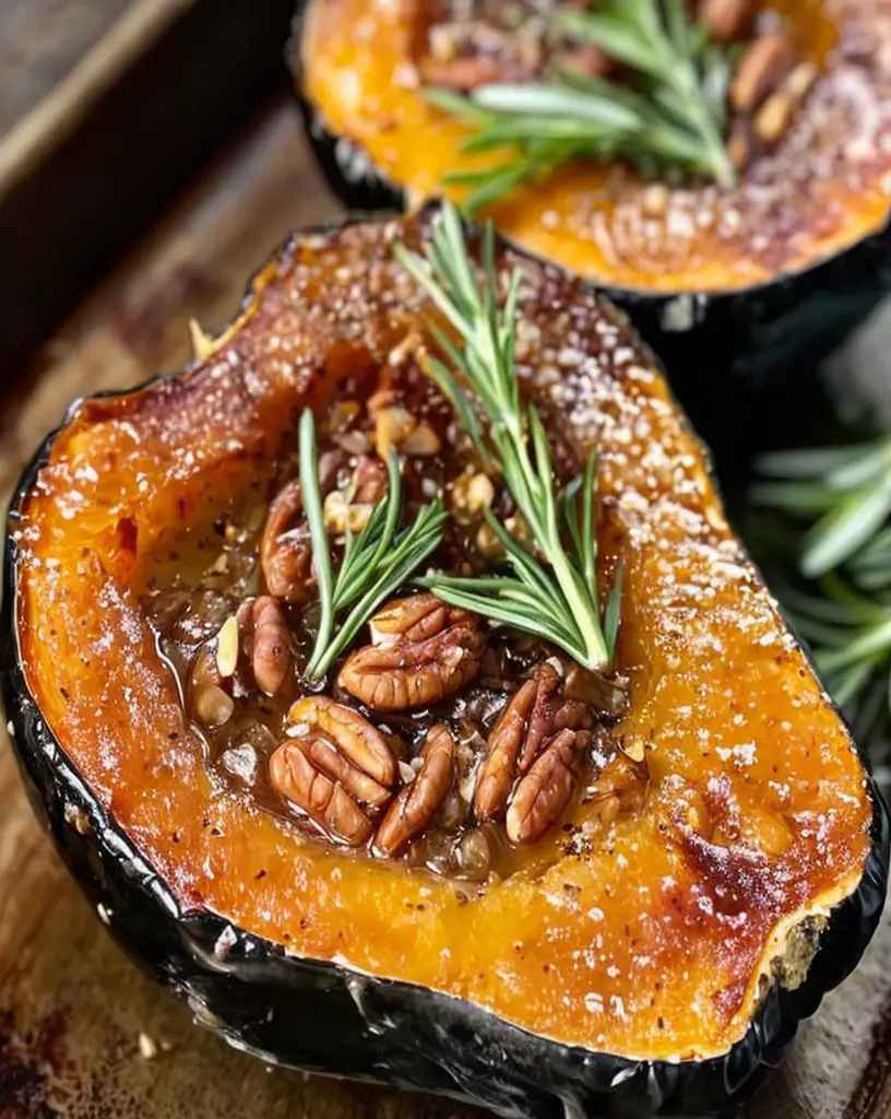 Delicious Maple Pecan Rosemary Acorn Squash Recipe for Fall Cooking