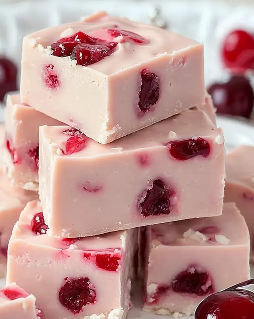 Decadent Maraschino Cherry White Chocolate Fudge Recipe for Holidays