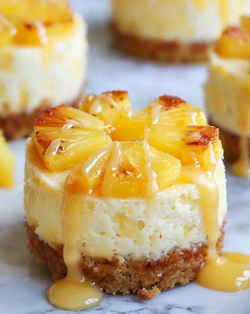 Quick Mini Pineapple Upside-Down Cheesecakes: Ready in 30 Minutes