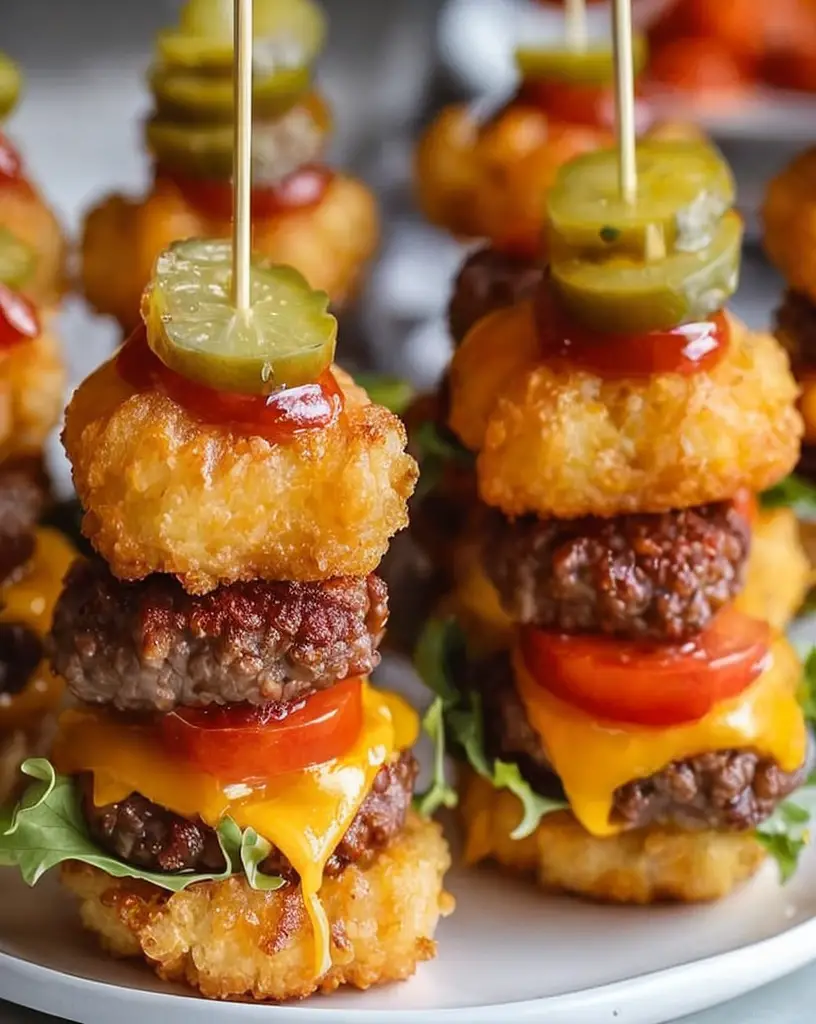 Irresistible Mini Tater Tot Cheeseburgers: The Ultimate Game Day Snack