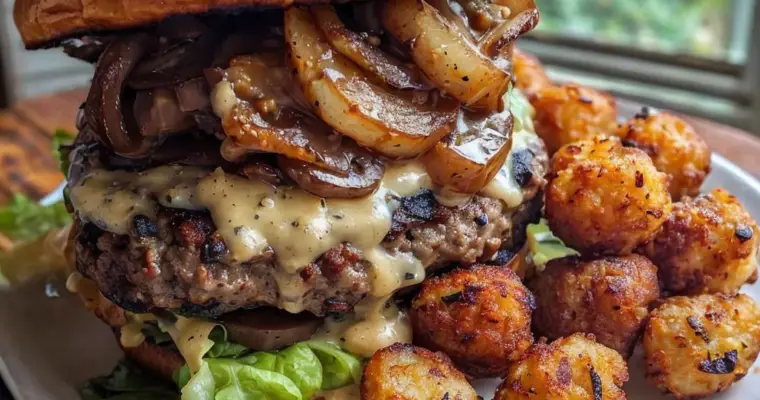 Ultimate Mushroom Swiss Steak Burger Recipe – Ready in 30 Minutes