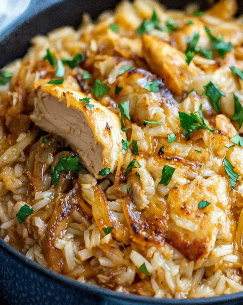 Easy One-Pot French Onion Chicken Rice Recipe – Ready in 30 Minutes