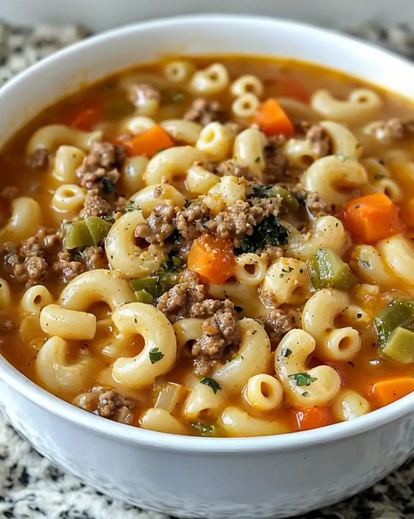 Ultimate One-Pot Macaroni Cheeseburger Soup – Family Favorite