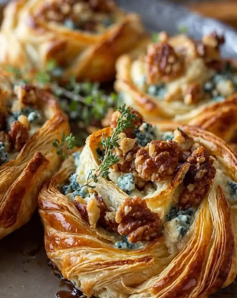 Decadent Savory Blue Cheese Puff Pastry Twirl Recipe