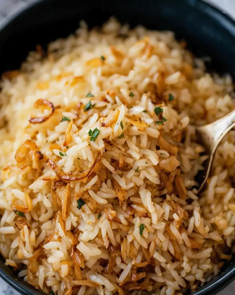 Delight in Savory Golden Onion Butter Jasmine Rice Recipe