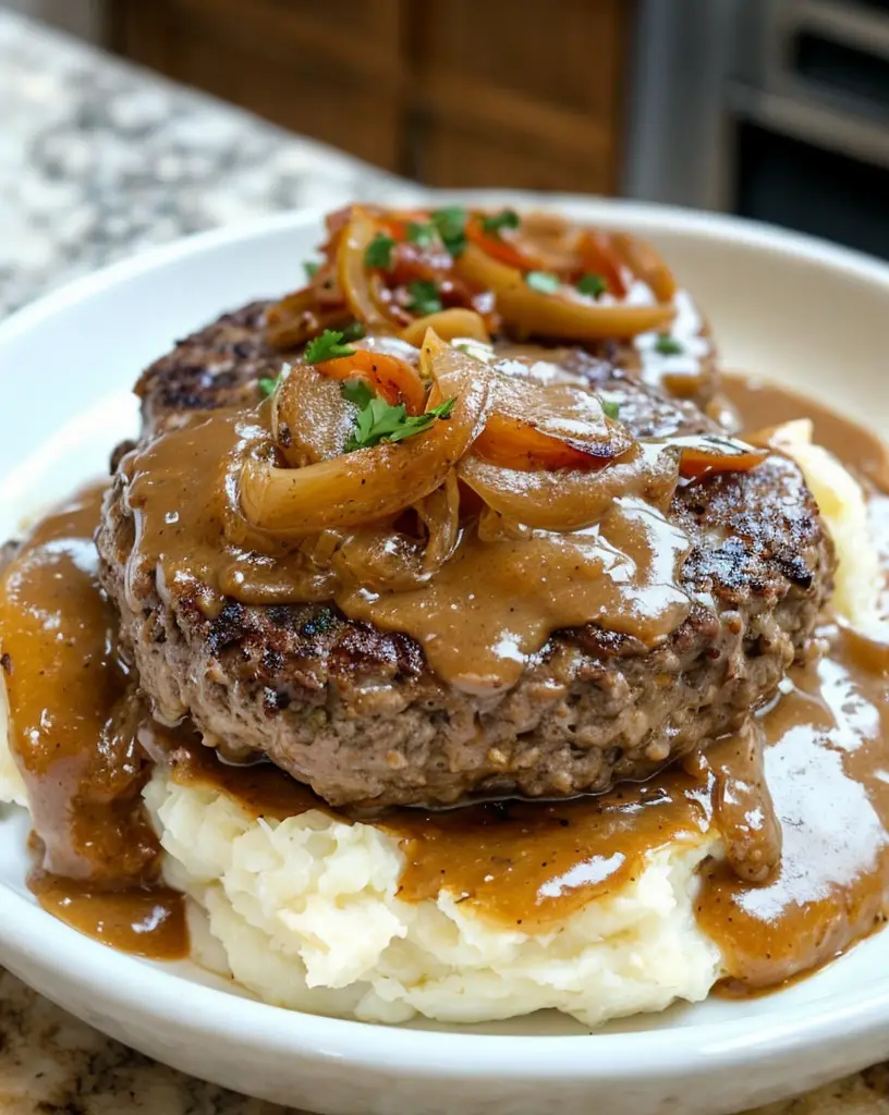 Savory Hamburger Steaks with Homemade Onion Gravy Recipe