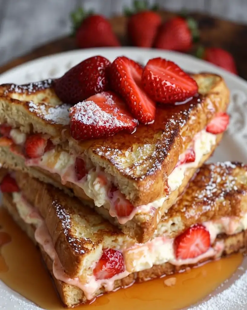 Indulge in Decadent Strawberry Cheesecake Stuffed French Toast Recipe