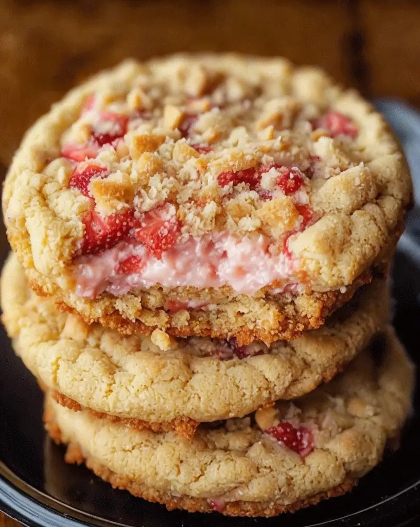 Delicious Strawberry Crunch Cheesecake Stuffed Cookies Recipe