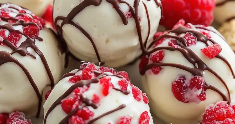 Quick White Chocolate Raspberry Cheesecake Balls: No-Bake Delight