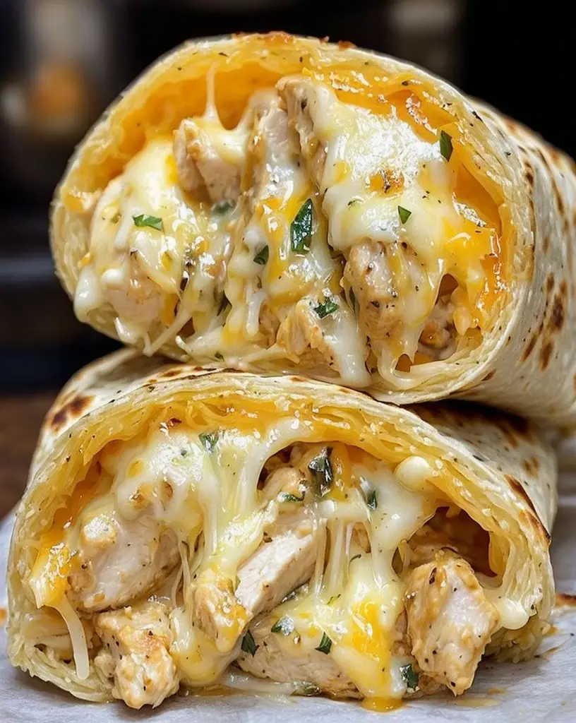 Easy Cheesy Garlic Chicken Wraps – Ready in 30 Minutes