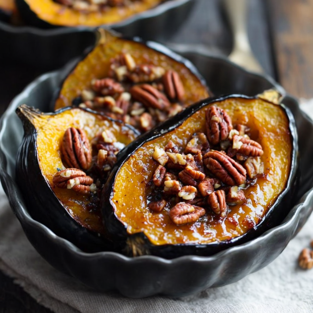 Easy Maple Pecan Roasted Acorn Squash – Ready in 30 Minutes