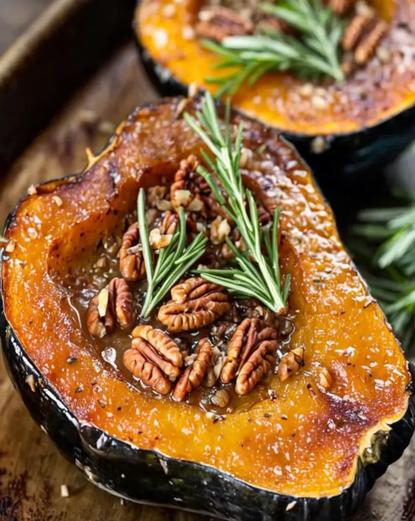 Easy Maple Pecan Rosemary Acorn Squash Recipe – Ready in 30 Minutes