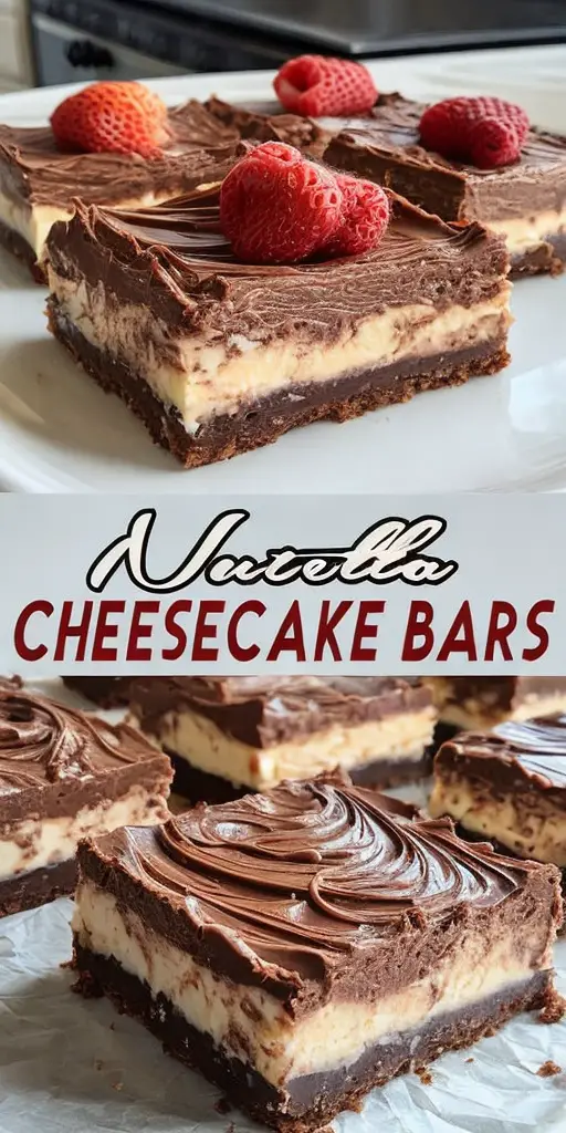 Easy No-Bake Nutella Cheesecake Bars – Family Favorite