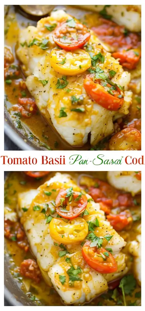 Easy Pan-Seared Cod in Tomato Basil Sauce – Ready in 30 Minutes