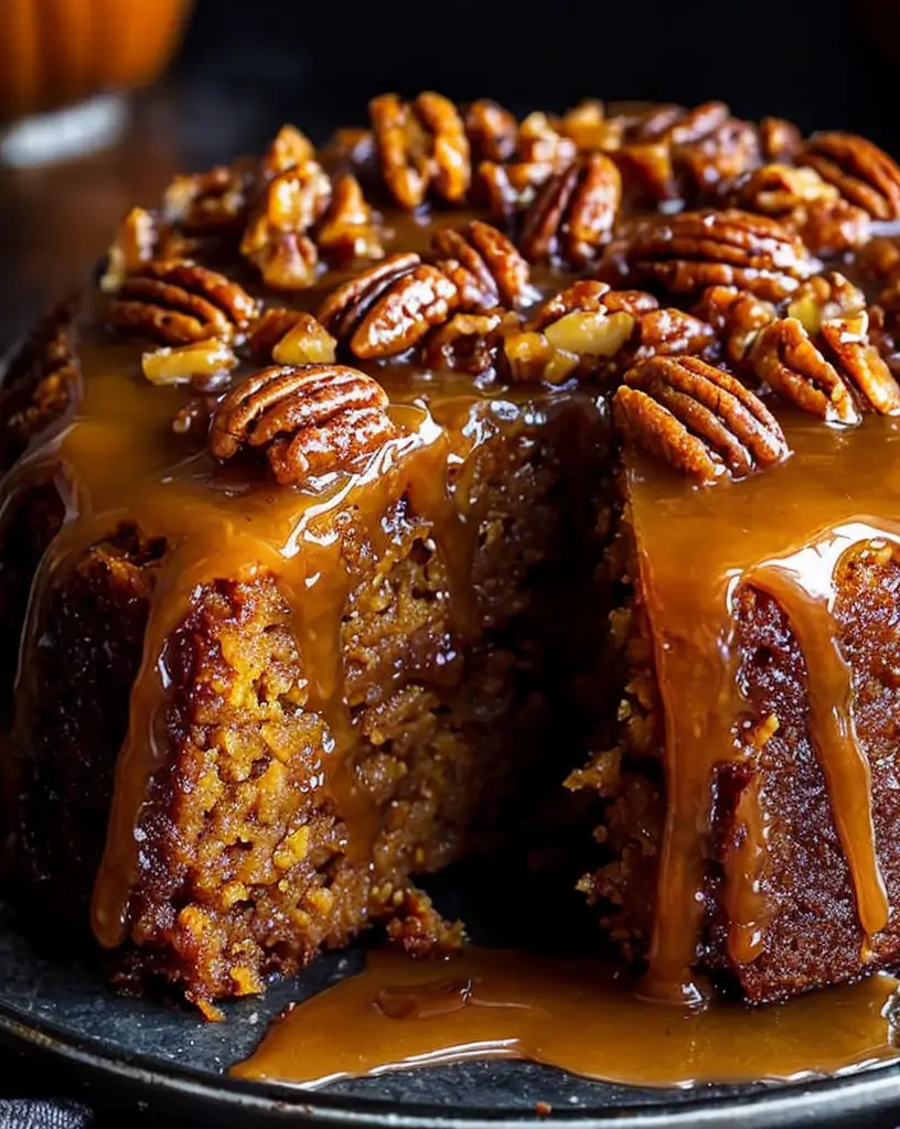 Easy Praline Upside-Down Pumpkin Cake Ready in 30 Minutes