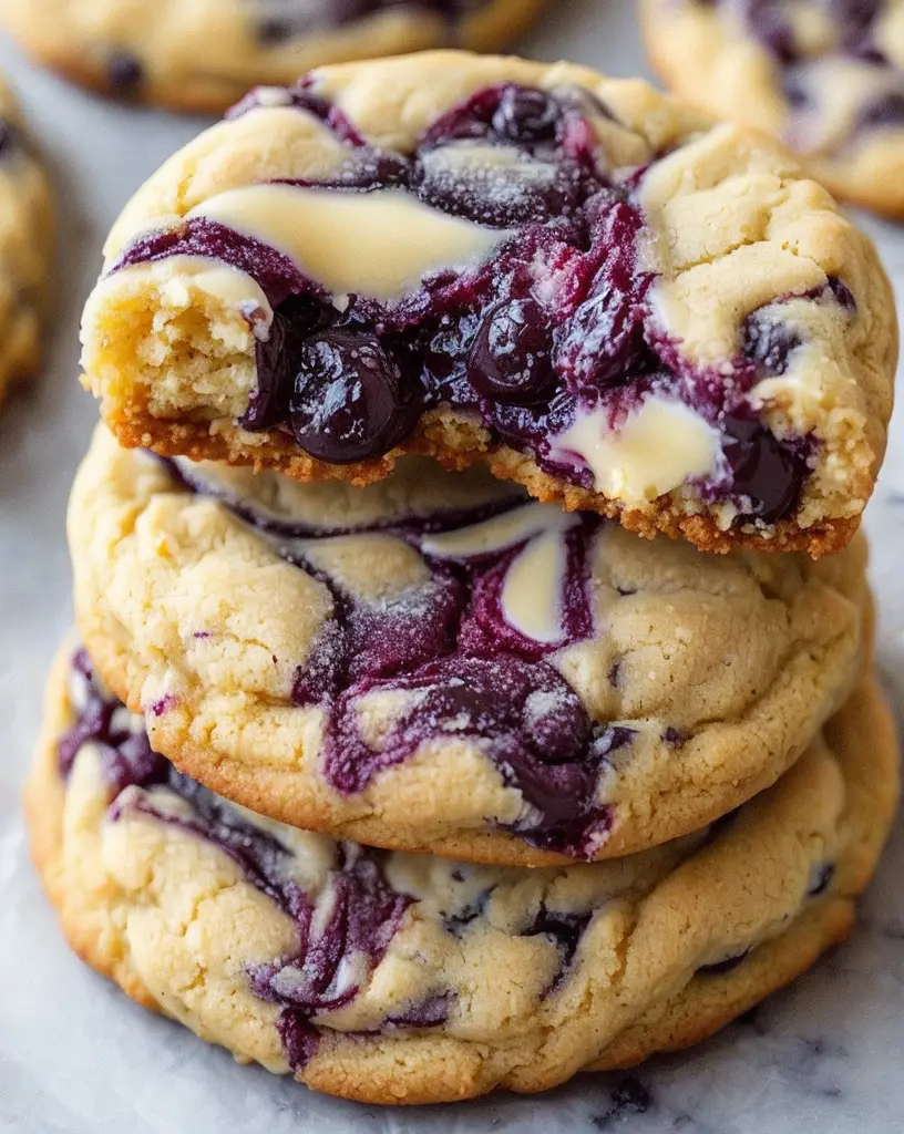 Easy White Chocolate Blueberry Swirl Cookies – Ready in 30 Minutes 🍪😋