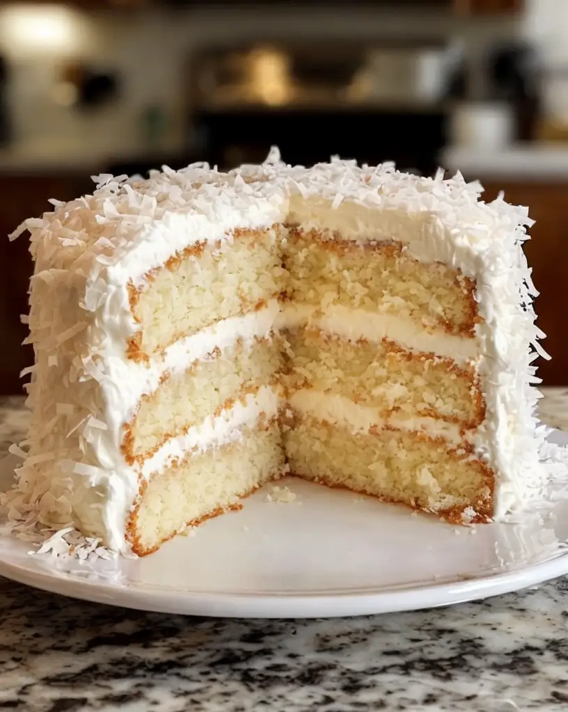 Best Fluffy and Moist Coconut Cake Recipe – Family Favorite