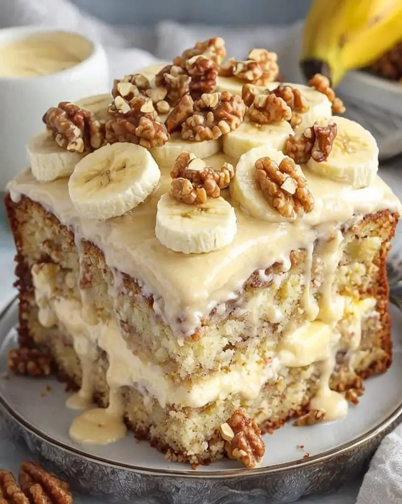 Ultimate Banana Walnut Cream Cake – Family Favorite