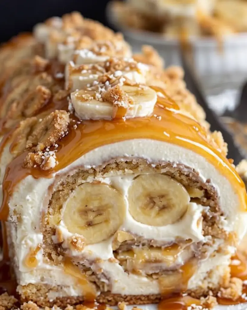 Easy Heavenly Caramel Banana Roll Cake – Family Favorite