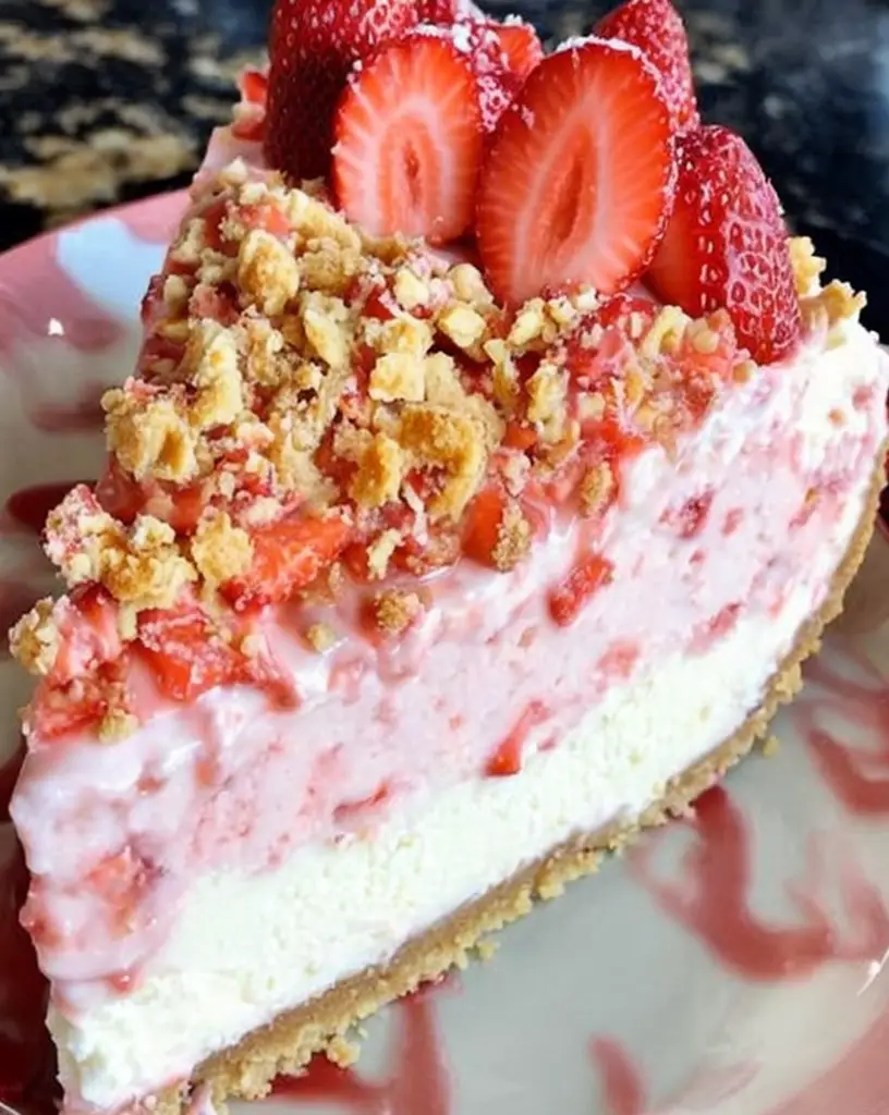 The Ultimate Strawberry Crunch Cheesecake: No-Bake Family Favorite