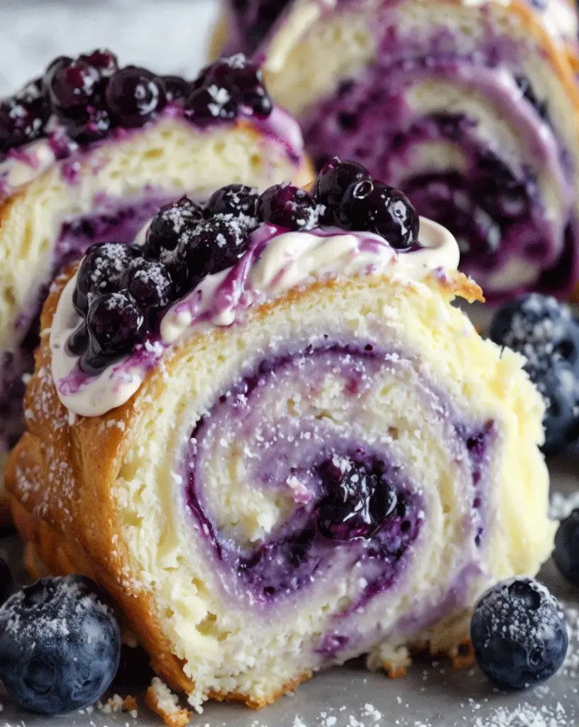 Luscious Blueberry Swirl Cream Cheese Roll: Easy Recipe with Family Favorite Taste