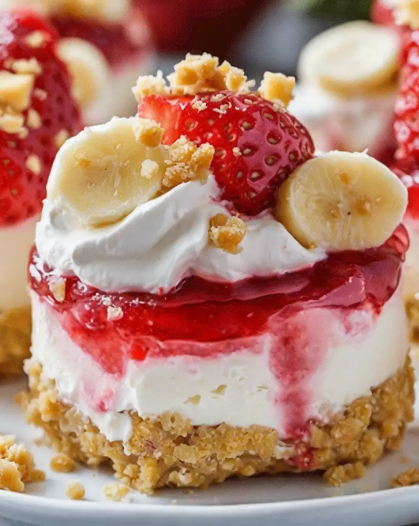 Ultimate No-Bake Mini Strawberry Banana Pudding Cheesecakes – Ready in 30 Minutes