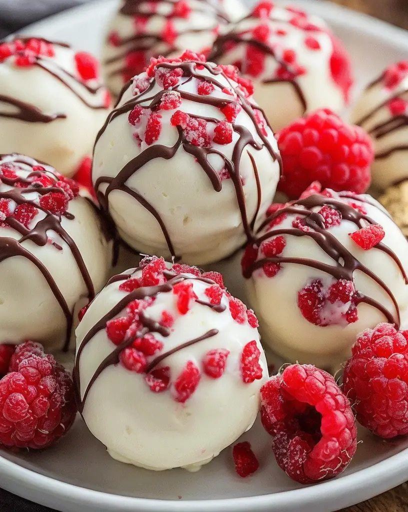 Easy Velvety White Chocolate Raspberry Cheesecake Balls – No-Bake Delight